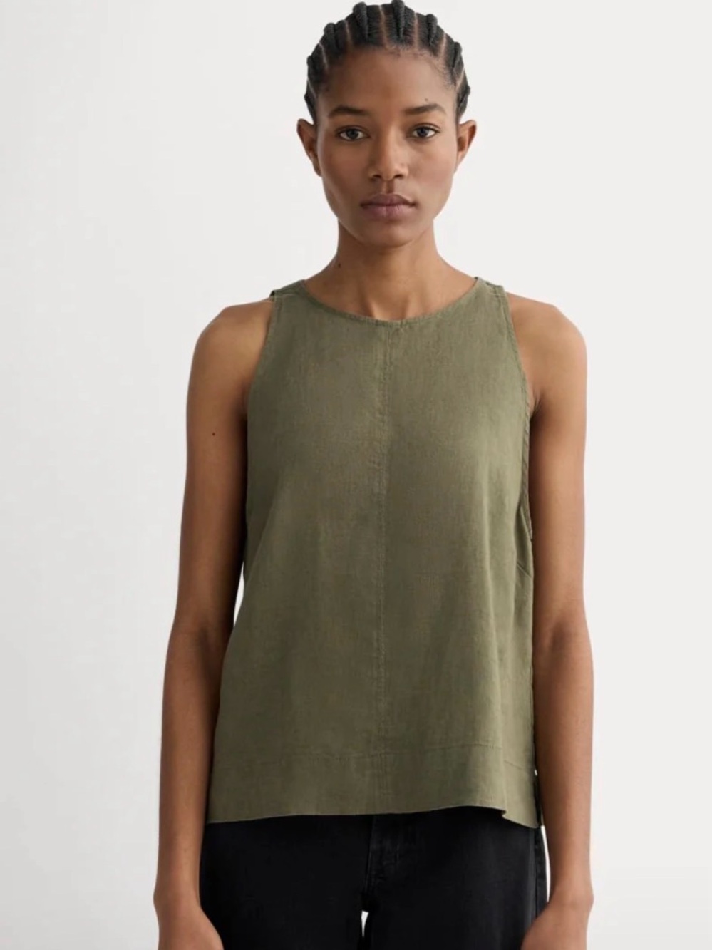 Everlane linen high neck tank Kalamata size 2